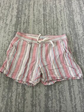 Striped Pink & White Women’s Drawstring Shorts